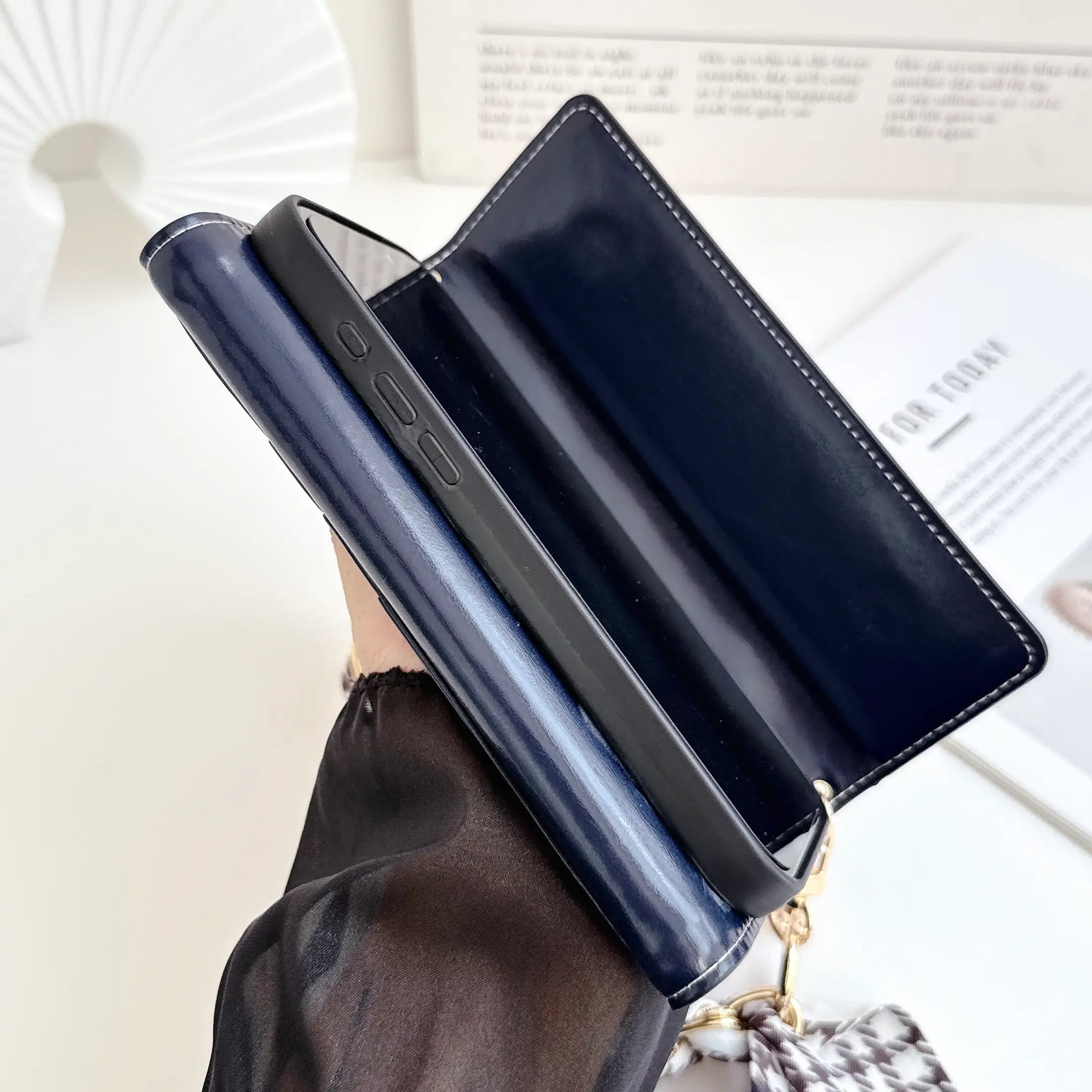 T Monogram Leather iPhone Case Bag