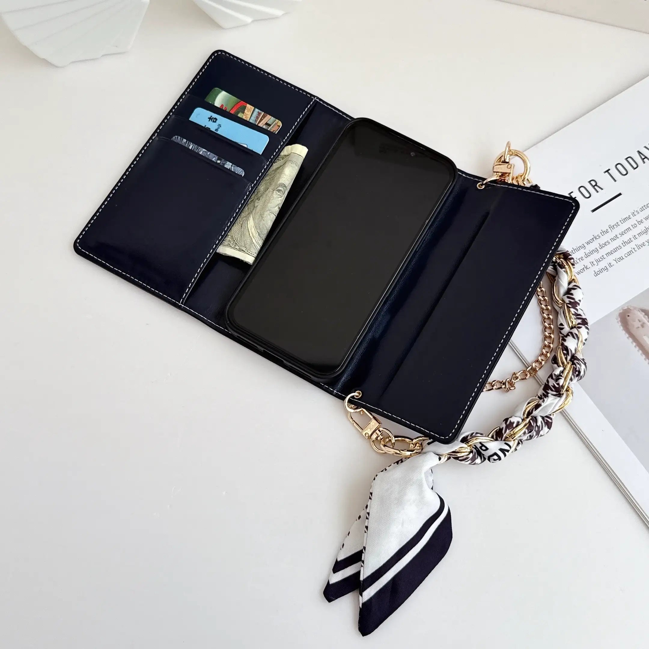 T Monogram Leather iPhone Case Bag