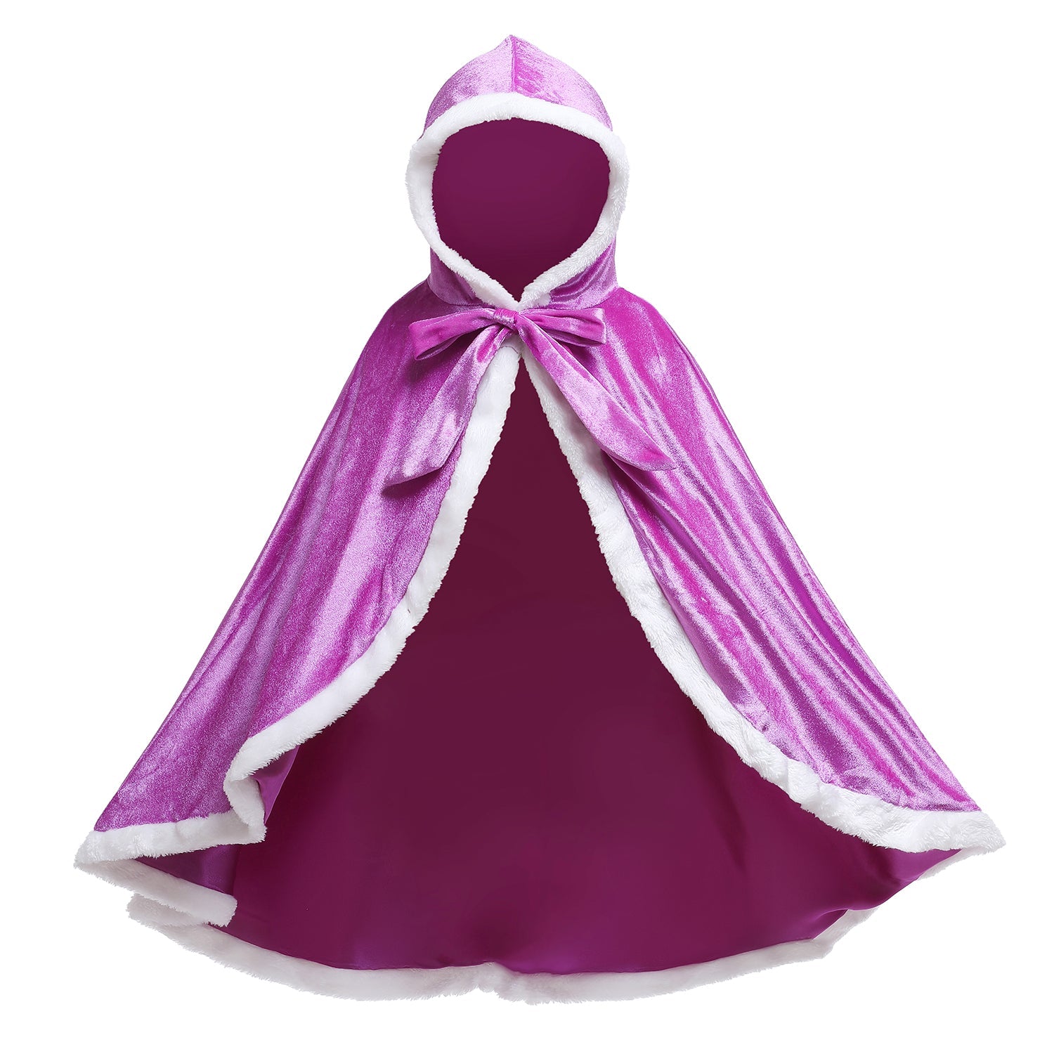 Frozen Fur Princess Hooded Cape Cloak Elsa costume for Girl Dress Up