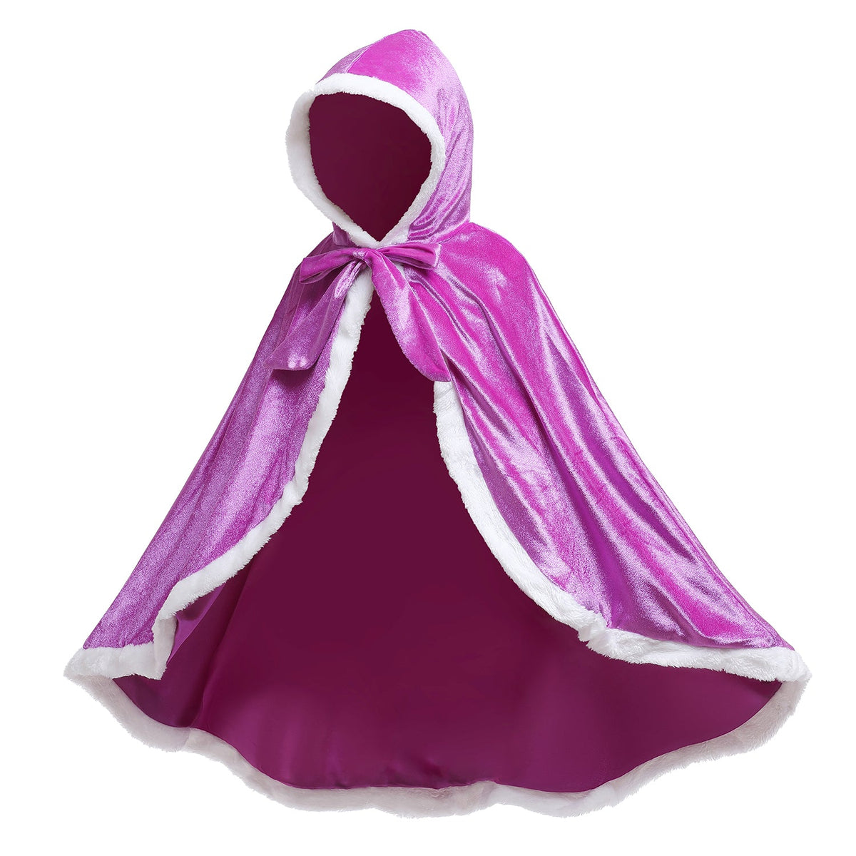Frozen Fur Princess Hooded Cape Cloak Elsa costume for Girl Dress Up