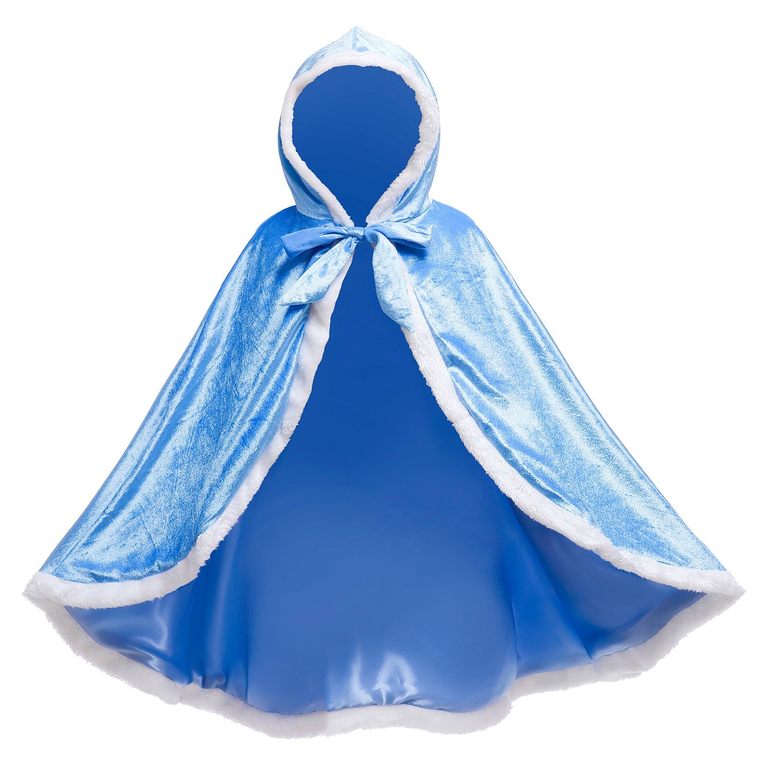 Frozen Fur Princess Hooded Cape Cloak Elsa costume for Girl Dress Up