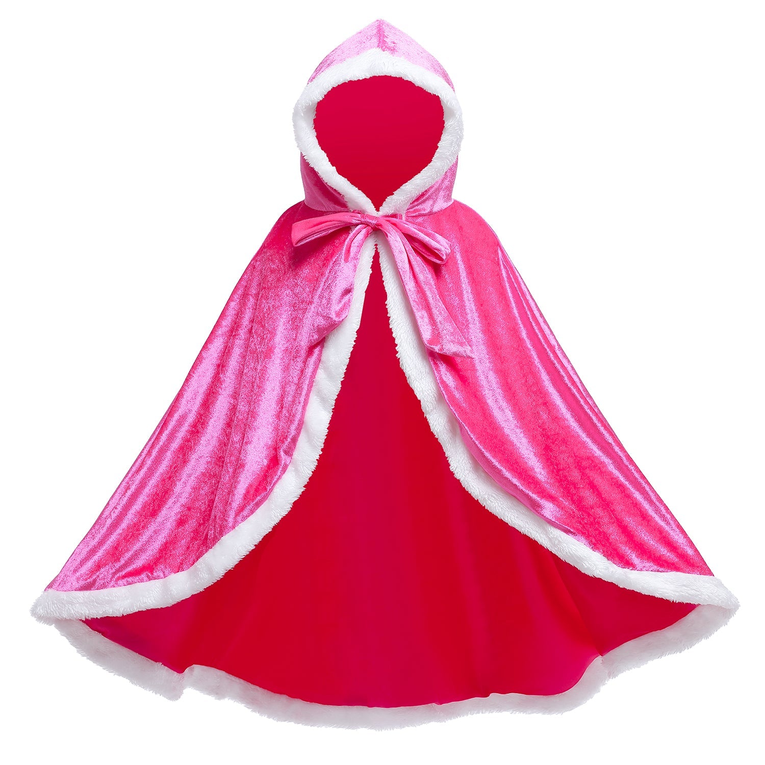 Frozen Fur Princess Hooded Cape Cloak Elsa costume for Girl Dress Up
