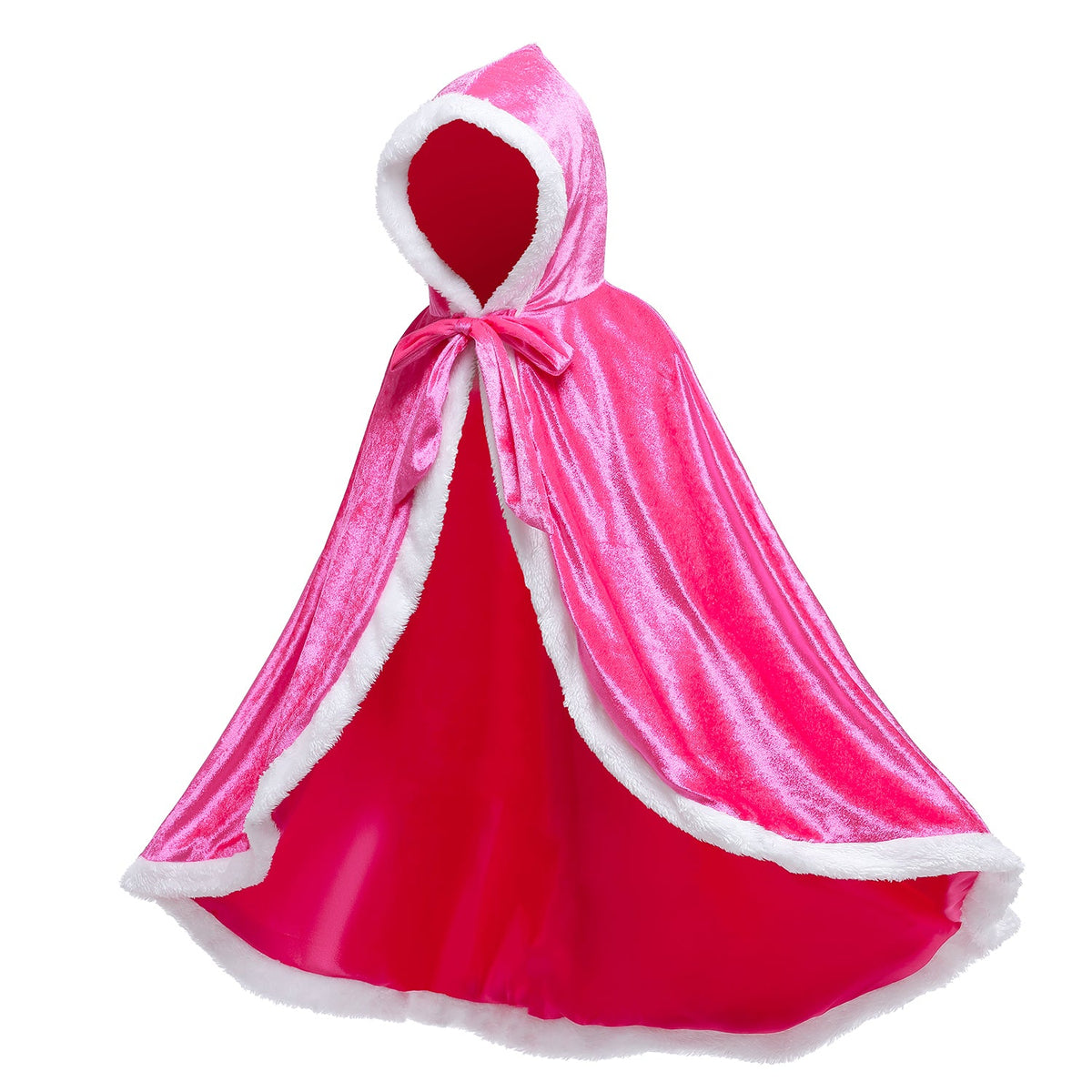 Frozen Fur Princess Hooded Cape Cloak Elsa costume for Girl Dress Up