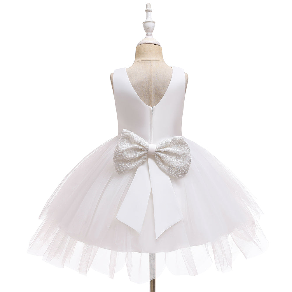 Flower Girl Dresses Toddler Kids Pearl Tutu Princess Wedding Bridesmaid Formal Graduation