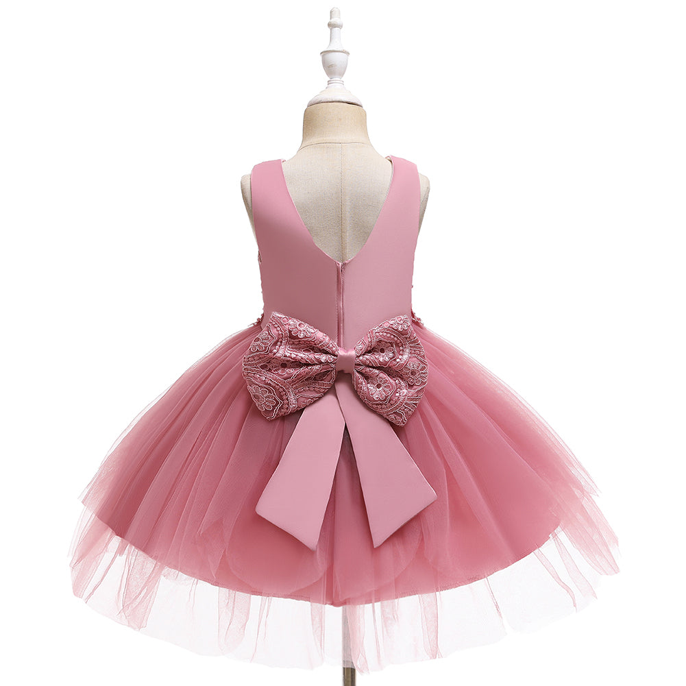 Flower Girl Dresses Toddler Kids Pearl Tutu Princess Wedding Bridesmaid Formal Graduation