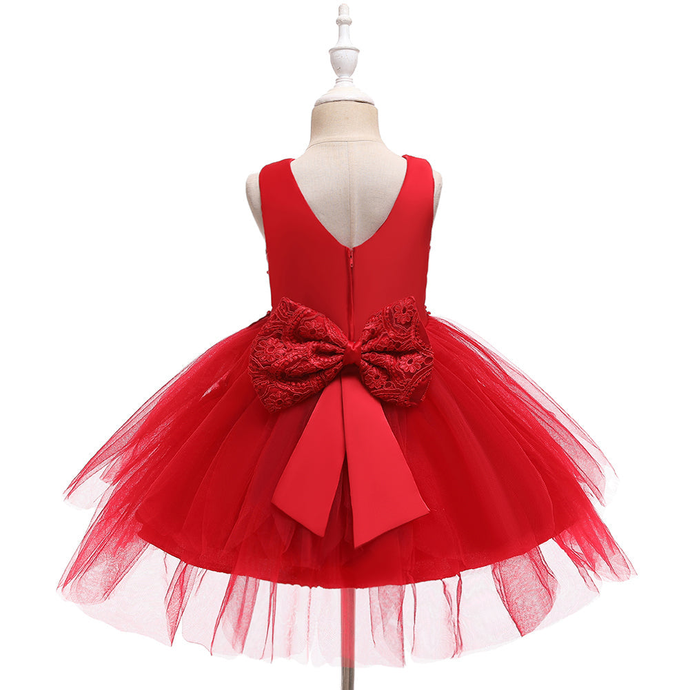 Flower Girl Dresses Toddler Kids Pearl Tutu Princess Wedding Bridesmaid Formal Graduation