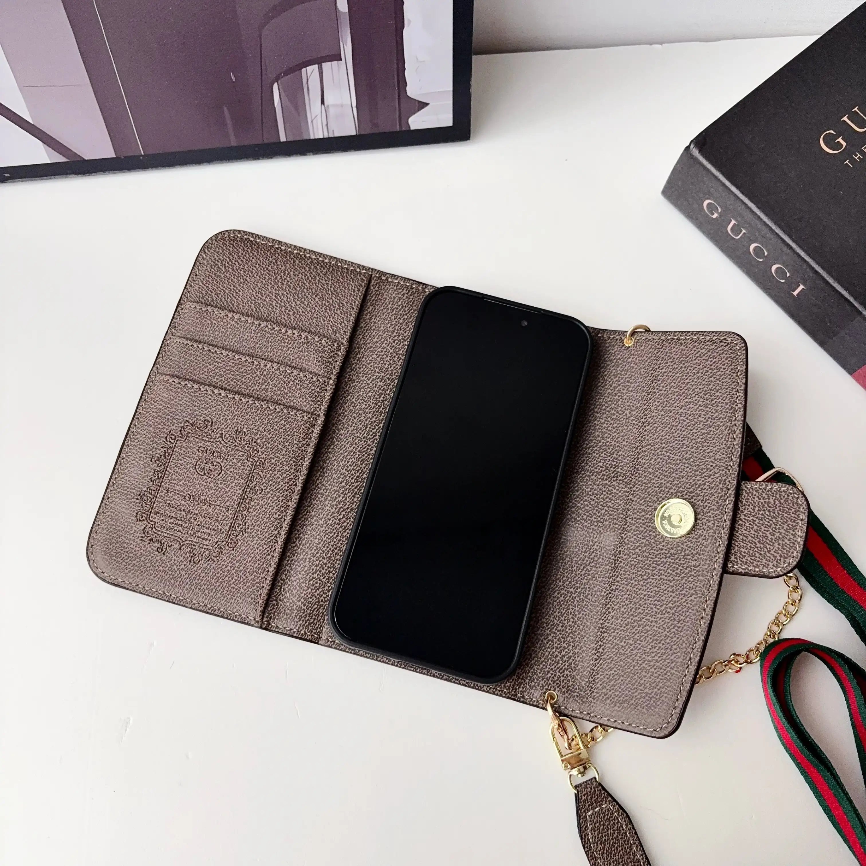 G Monogram Leather iPhone Case Bag