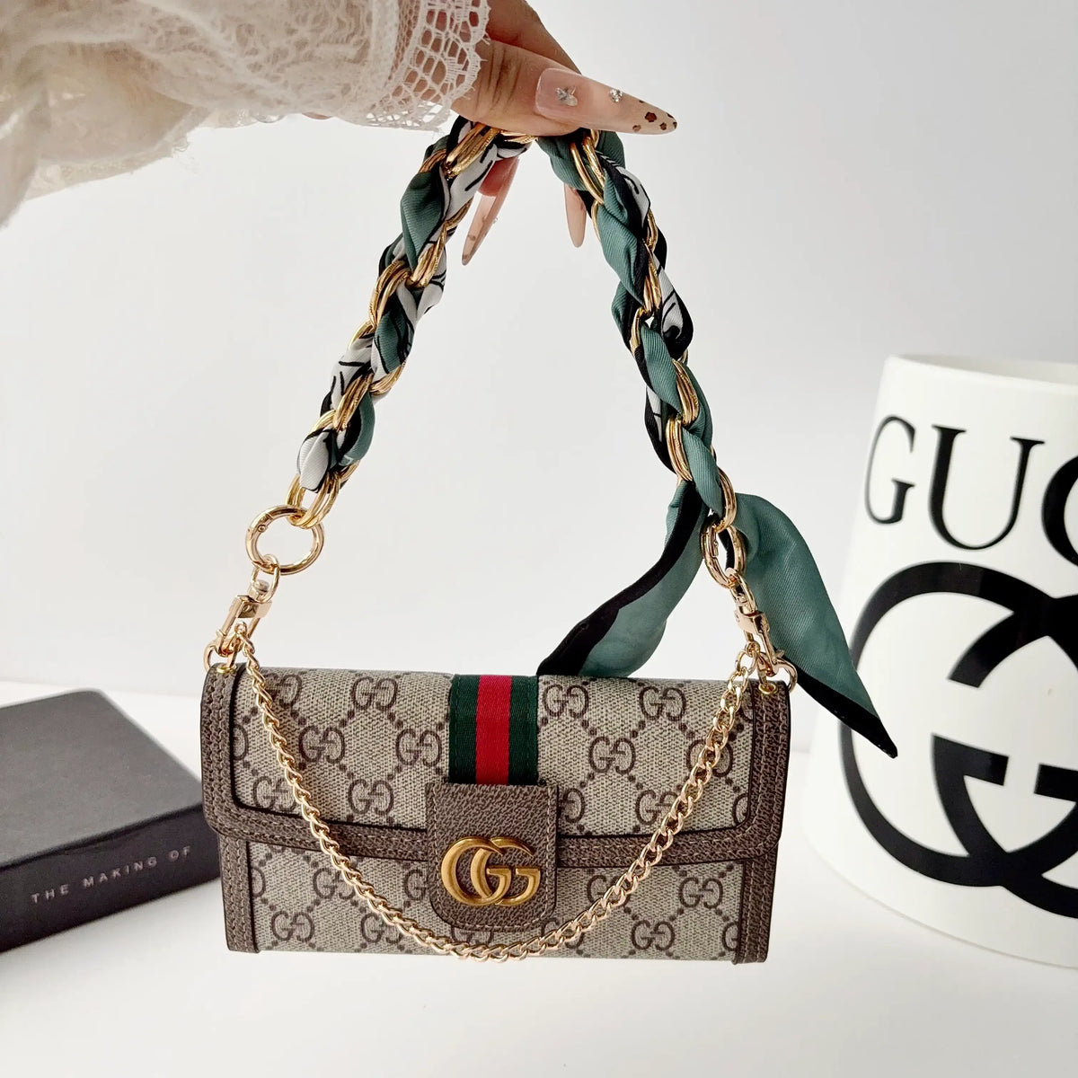 G Monogram Leather iPhone Case Bag
