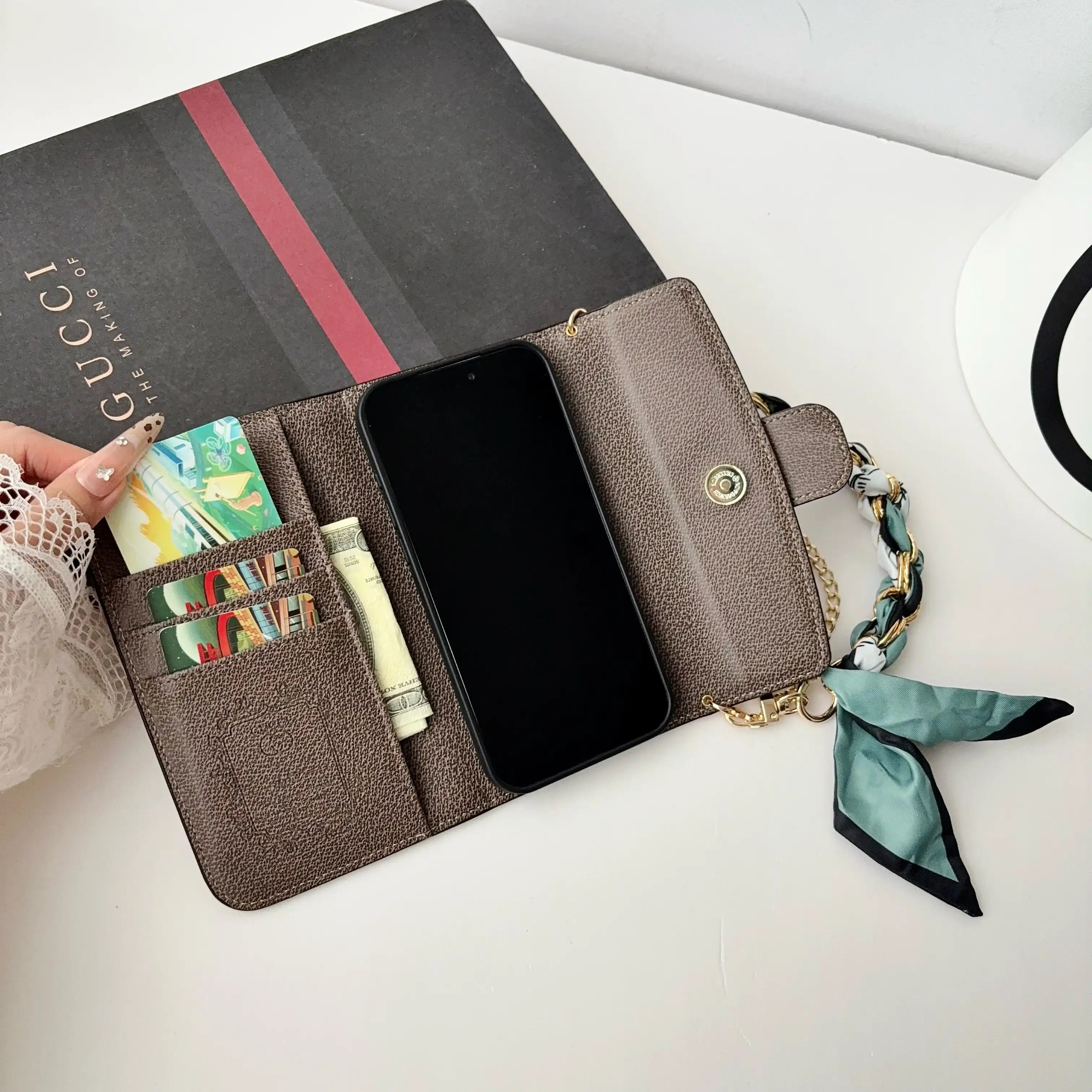 G Monogram Leather iPhone Case Bag
