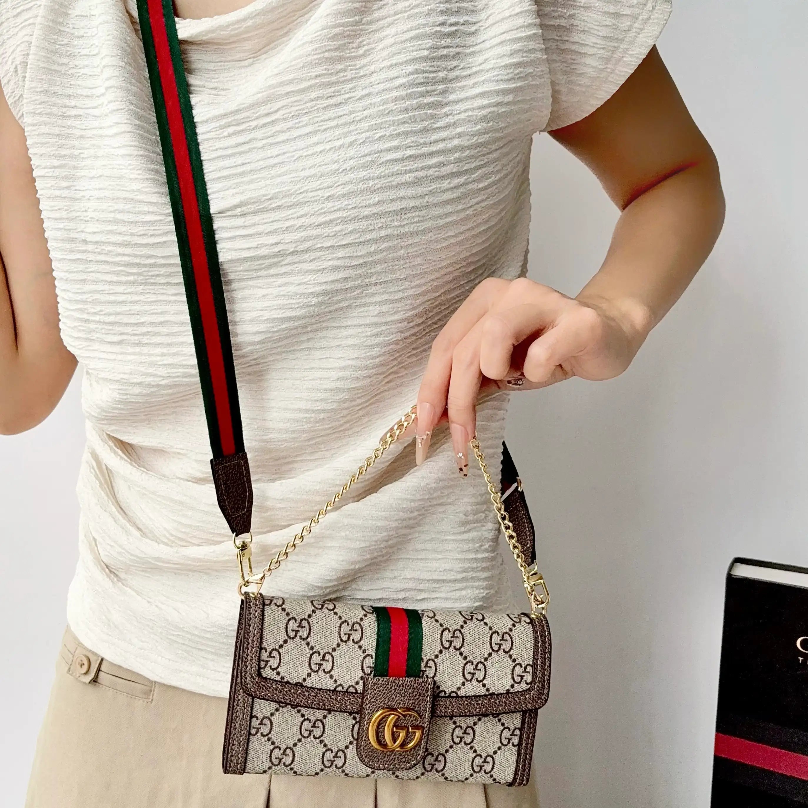 G Monogram Leather iPhone Case Bag