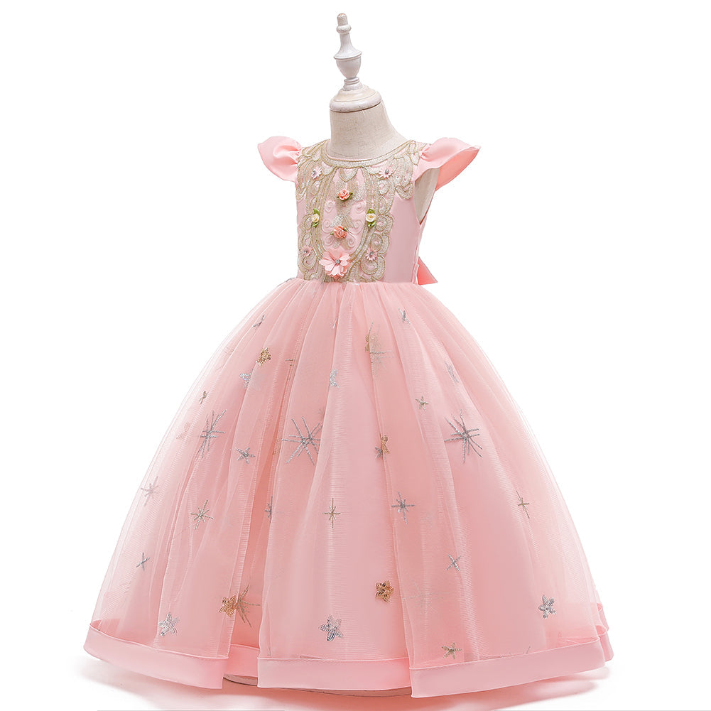 Flower Girl Dress Kids Princess Wedding Graduation Tulle Formal Holiday Party Ball Gown