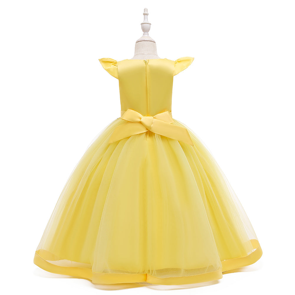 Flower Girl Dress Kids Princess Wedding Graduation Tulle Formal Holiday Party Ball Gown