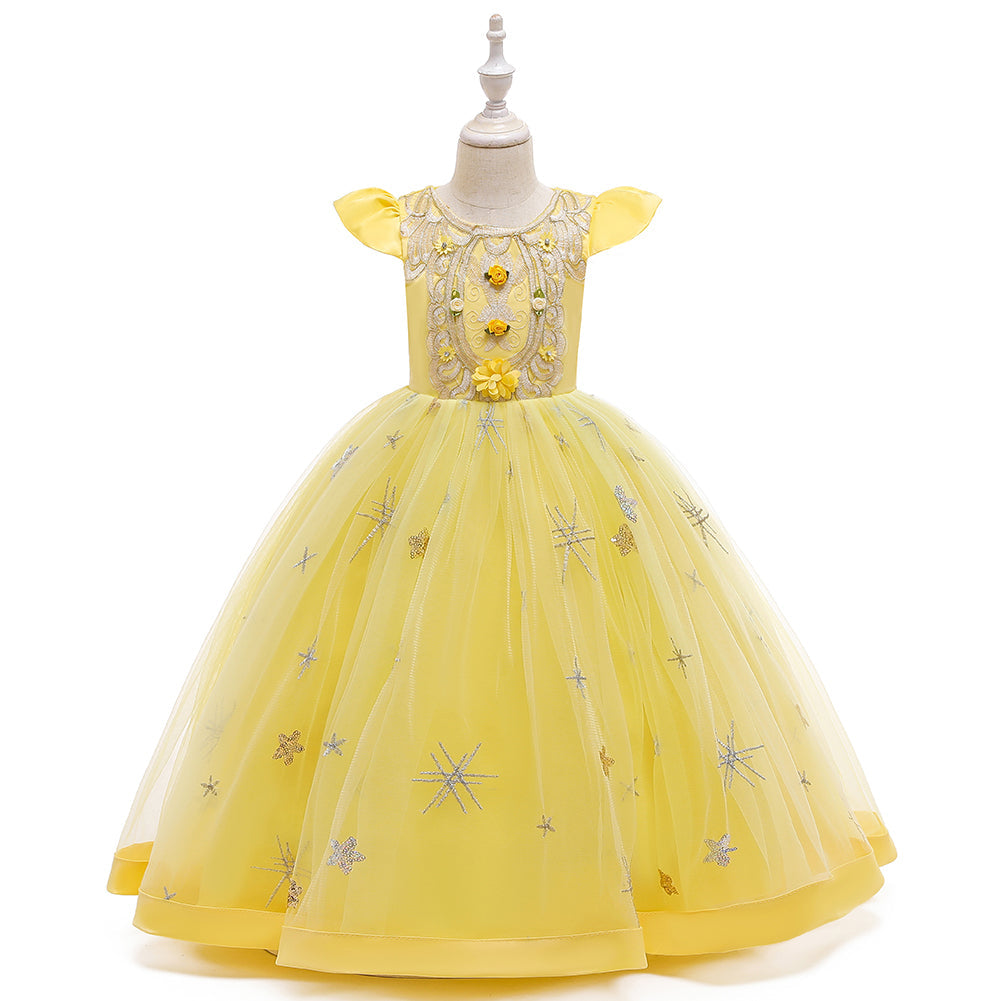 Flower Girl Dress Kids Princess Wedding Graduation Tulle Formal Holiday Party Ball Gown