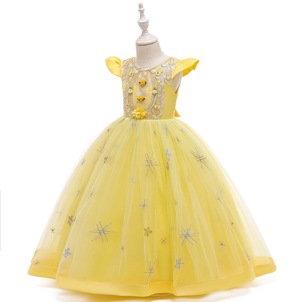 Flower Girl Dress Kids Princess Wedding Graduation Tulle Formal Holiday Party Ball Gown