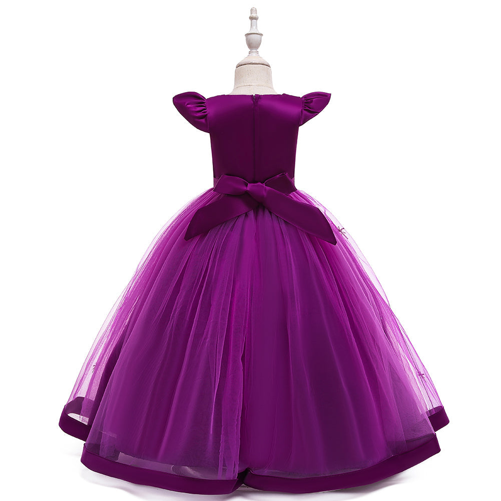Flower Girl Dress Kids Princess Wedding Graduation Tulle Formal Holiday Party Ball Gown