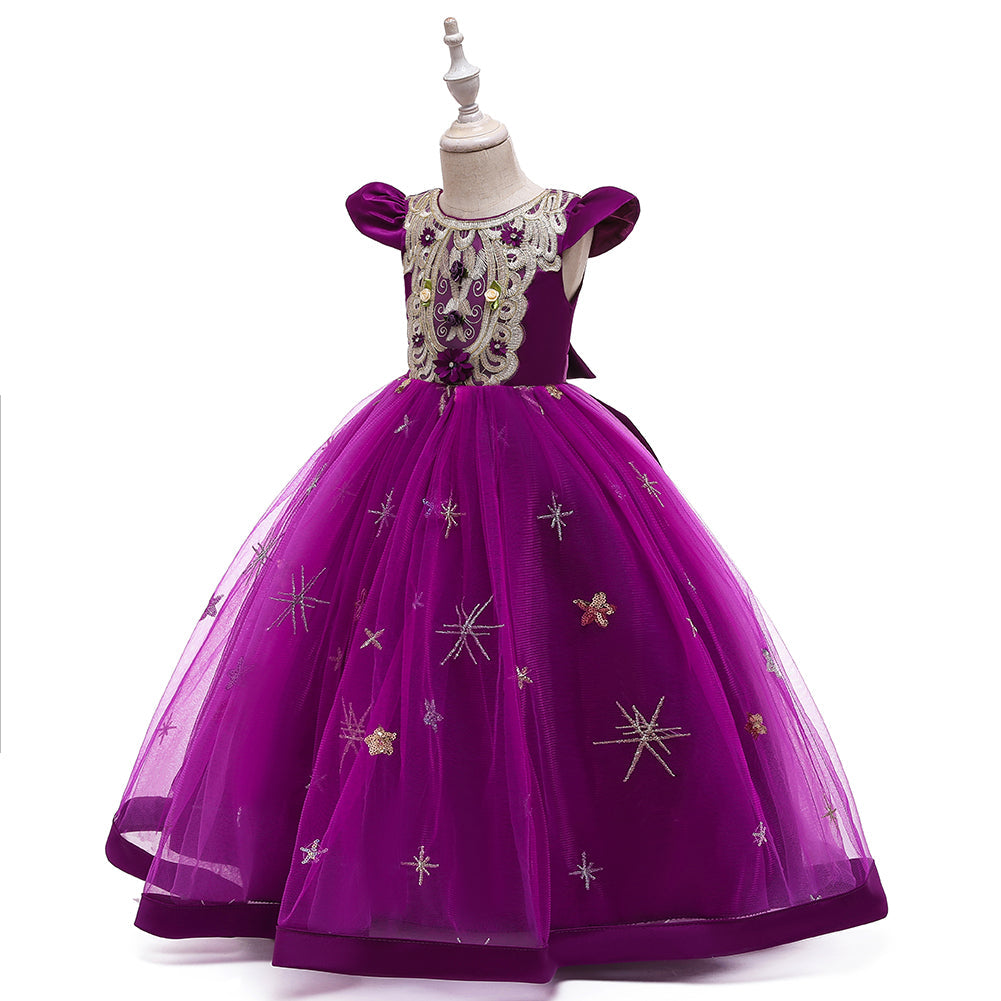 Flower Girl Dress Kids Princess Wedding Graduation Tulle Formal Holiday Party Ball Gown