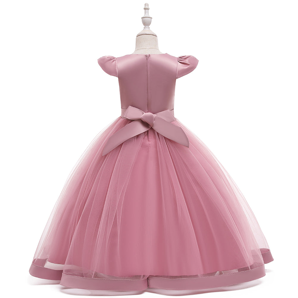 Flower Girl Dress Kids Princess Wedding Graduation Tulle Formal Holiday Party Ball Gown