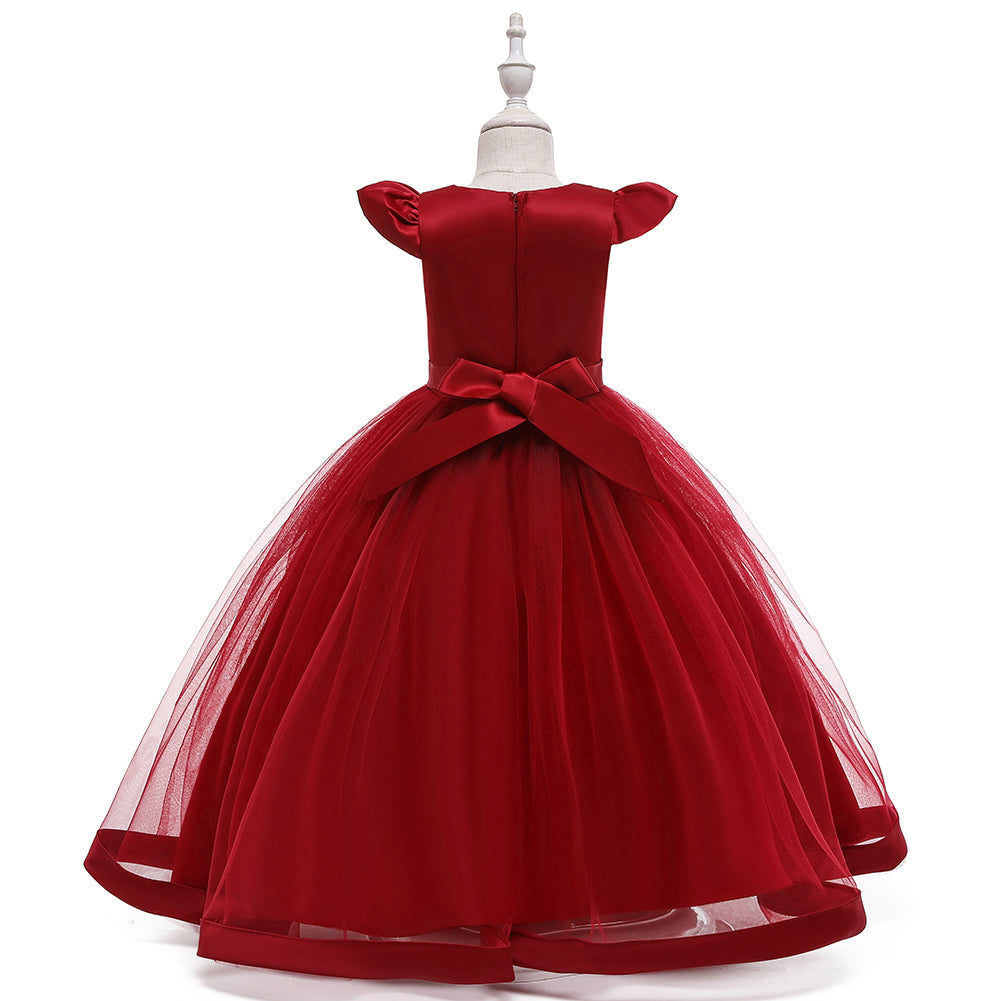 Flower Girl Dress Kids Princess Wedding Graduation Tulle Formal Holiday Party Ball Gown