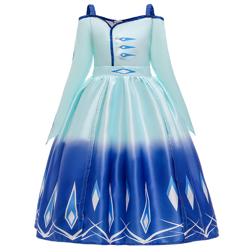 Frozen 2 Girls Elsa Princess Cosplay Costume Dresses For Party Holidays