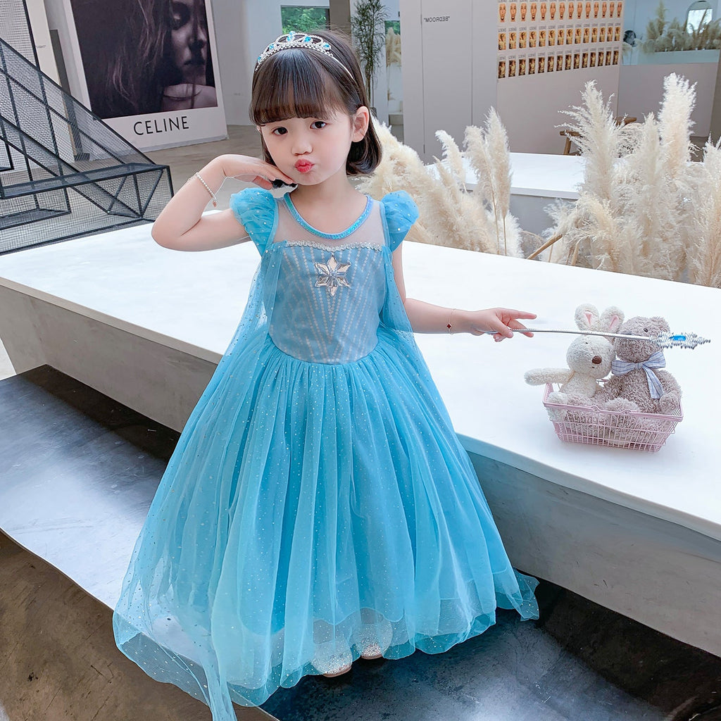 Frozen Princess Elsa Dress Birthday Girl Costume Dresses For Cosplay Party Holiday