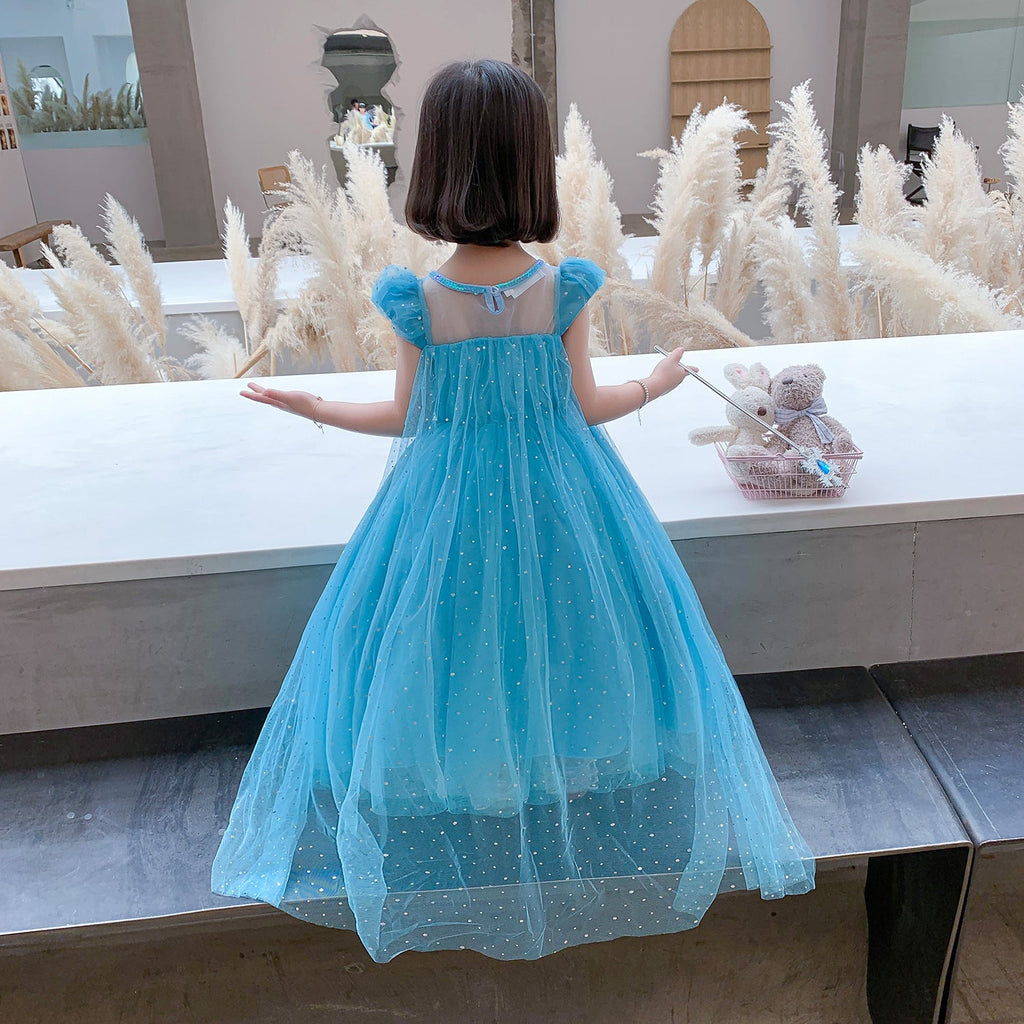 Frozen Princess Elsa Dress Birthday Girl Costume Dresses For Cosplay Party Holiday