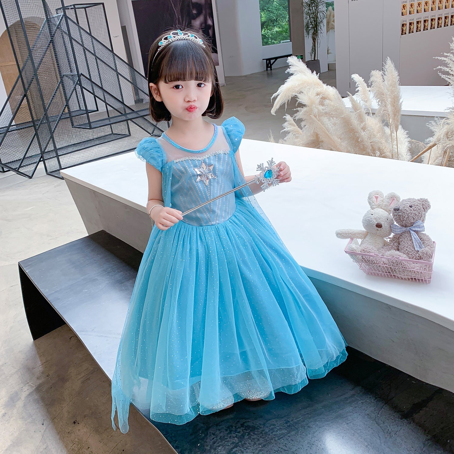 Frozen Princess Elsa Dress Birthday Girl Costume Dresses For Cosplay Party Holiday