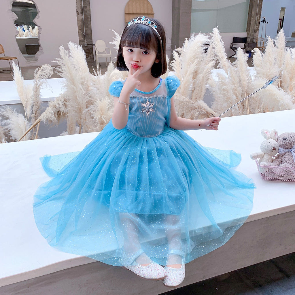 Frozen Princess Elsa Dress Birthday Girl Costume Dresses For Cosplay Party Holiday