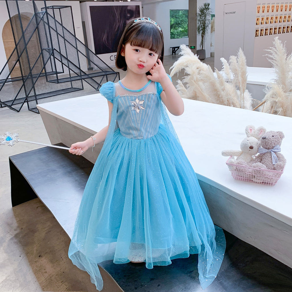 Frozen Princess Elsa Dress Birthday Girl Costume Dresses For Cosplay Party Holiday