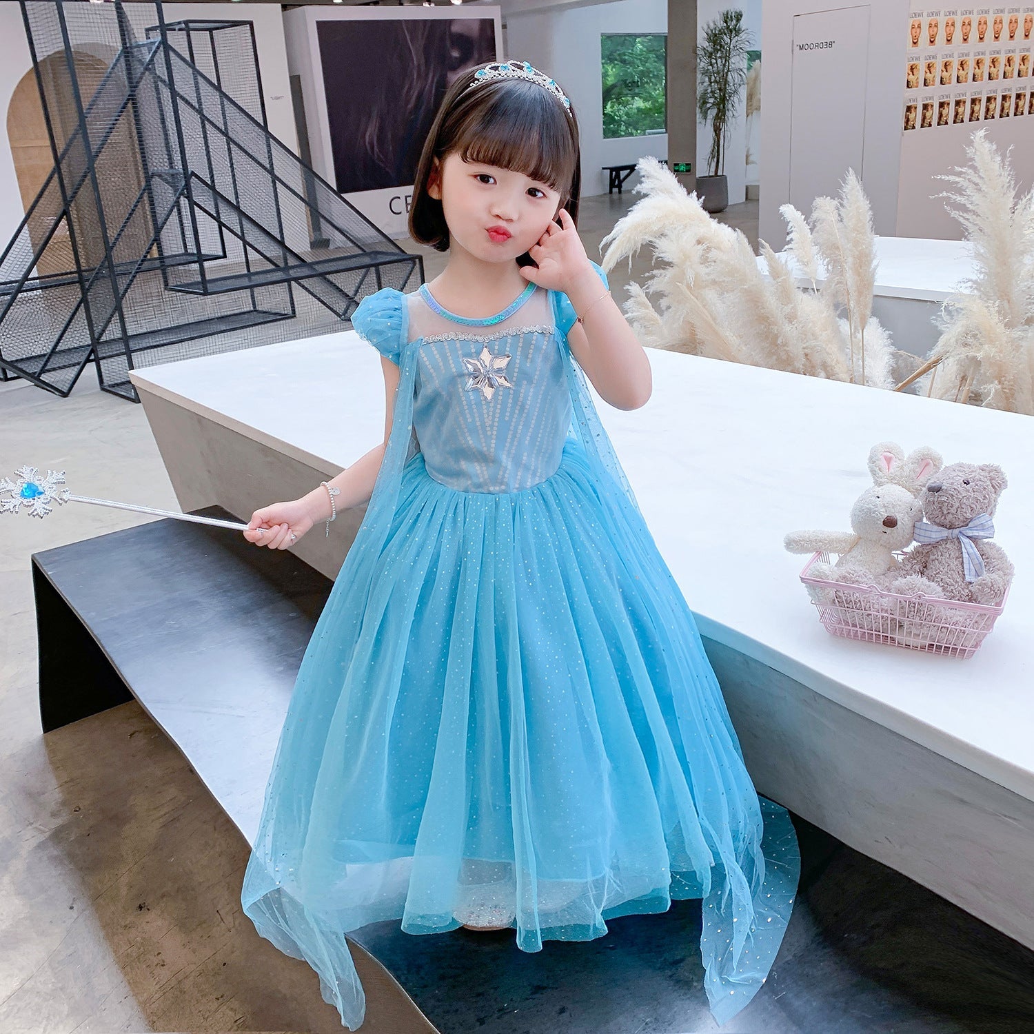Frozen Princess Elsa Dress Birthday Girl Costume Dresses For Cosplay Party Holiday