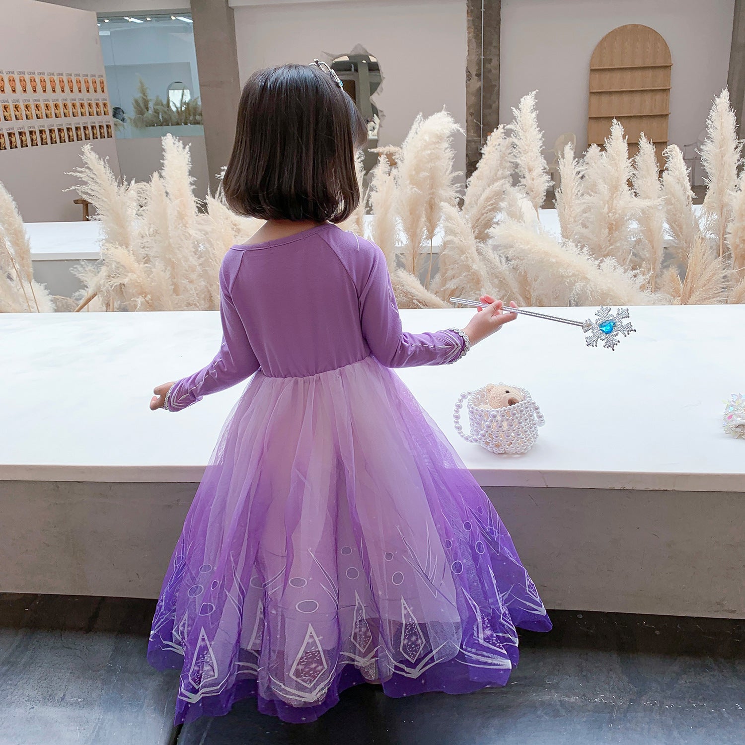 Frozen Princess Elsa dress with cape Dress Birthday Girl Costume Dresses For Cosplay Party Holiday Wedding