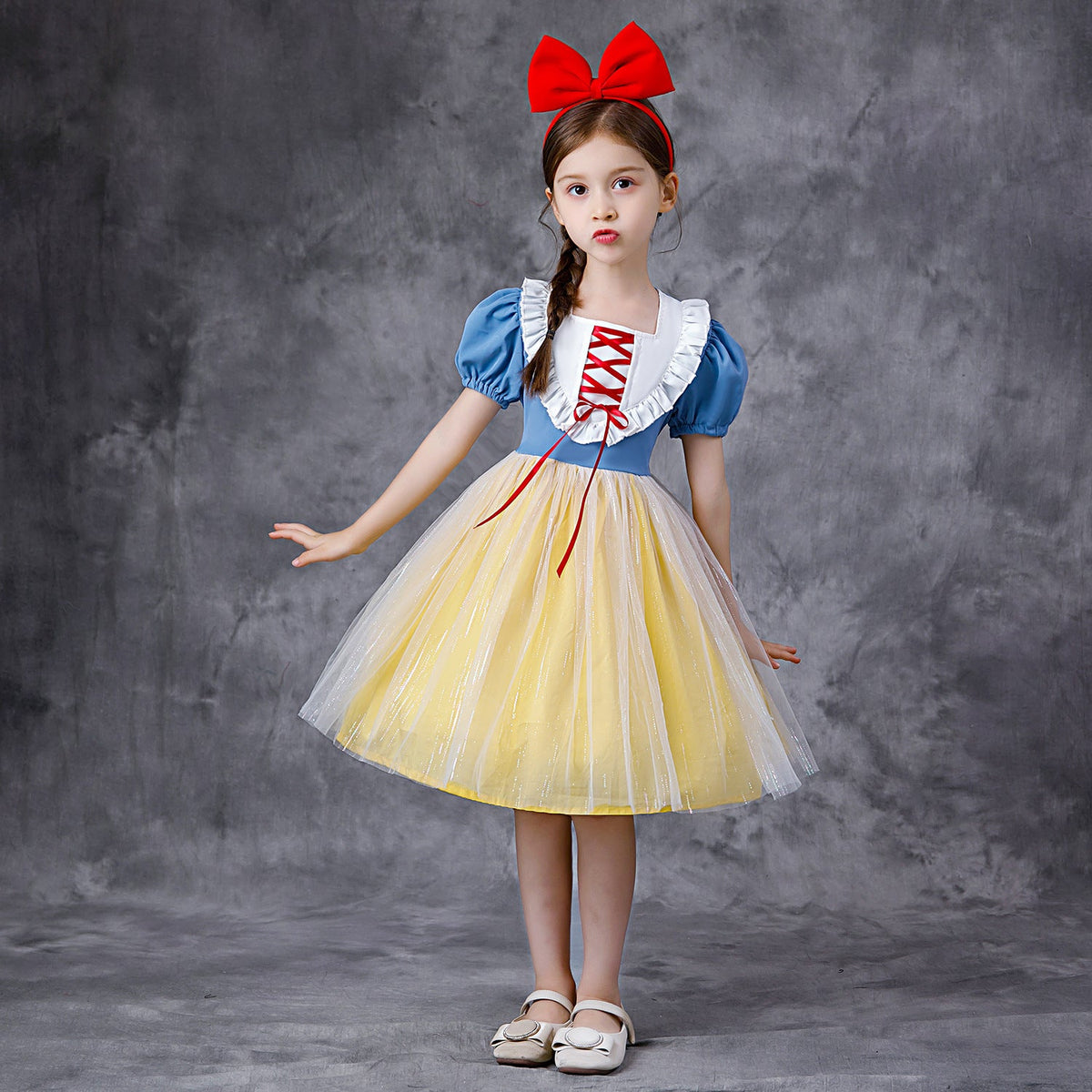 New Girl Costume Dresses Snow White Lace Up Princess Cosplay Party Holiday Birthday Wedding Fancy