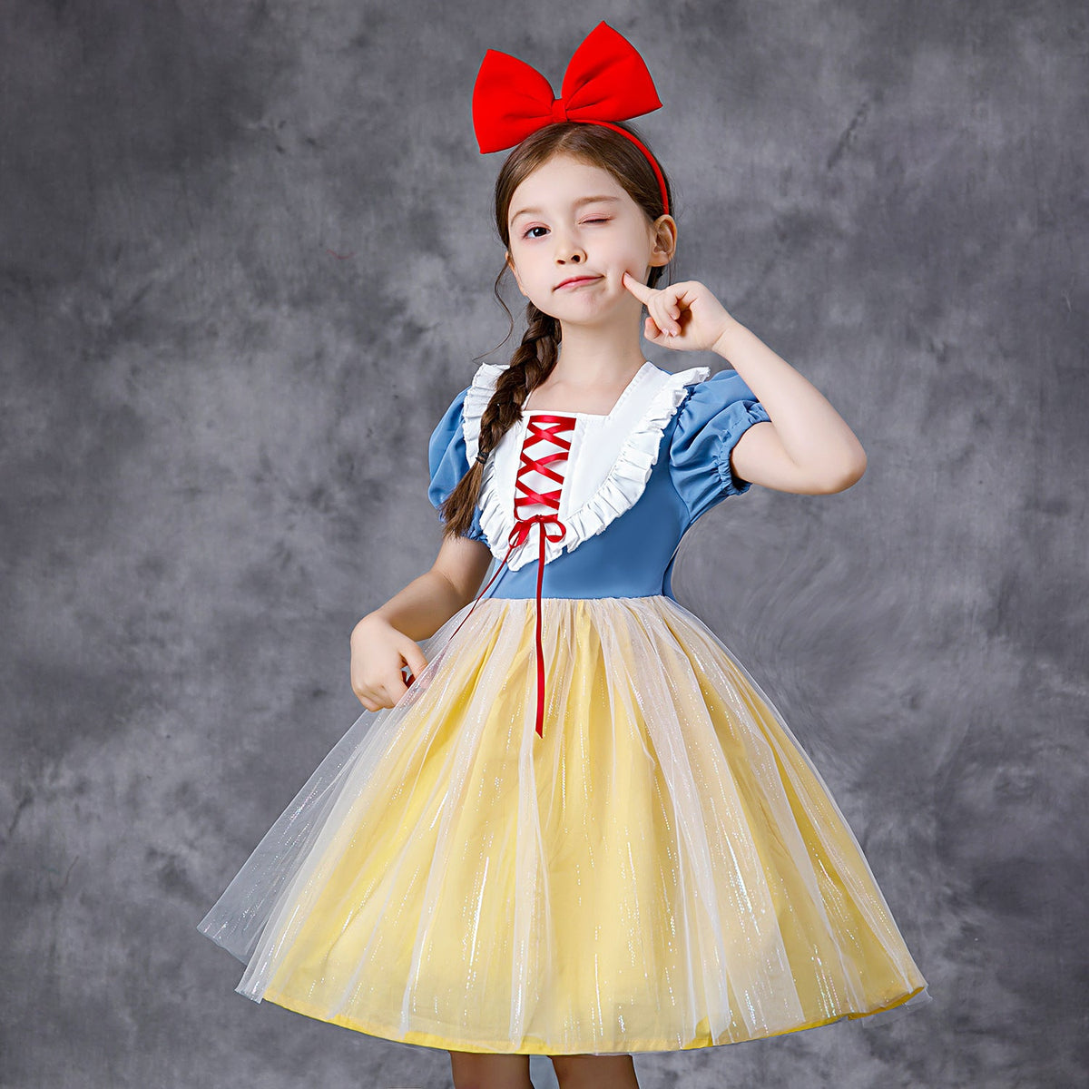 New Girl Costume Dresses Snow White Lace Up Princess Cosplay Party Holiday Birthday Wedding Fancy