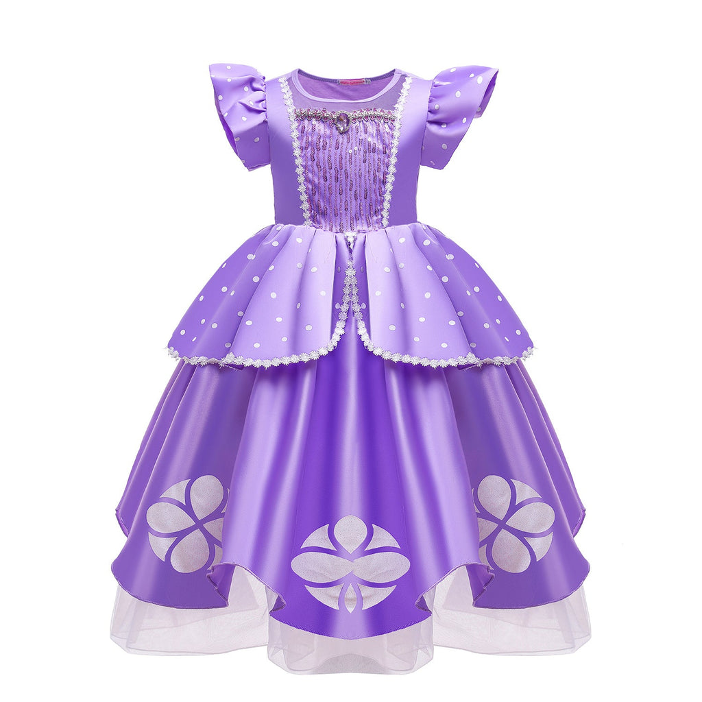 Flower Girls Dresses New Princess Sofia the First Costume Dresses For Cosplay Party Holiday Wedding
