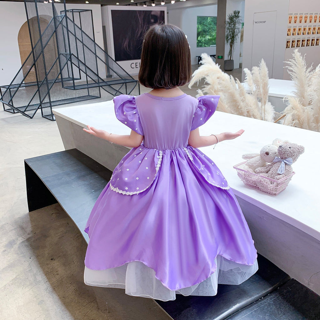 Flower Girls Dresses New Princess Sofia the First Costume Dresses For Cosplay Party Holiday Wedding