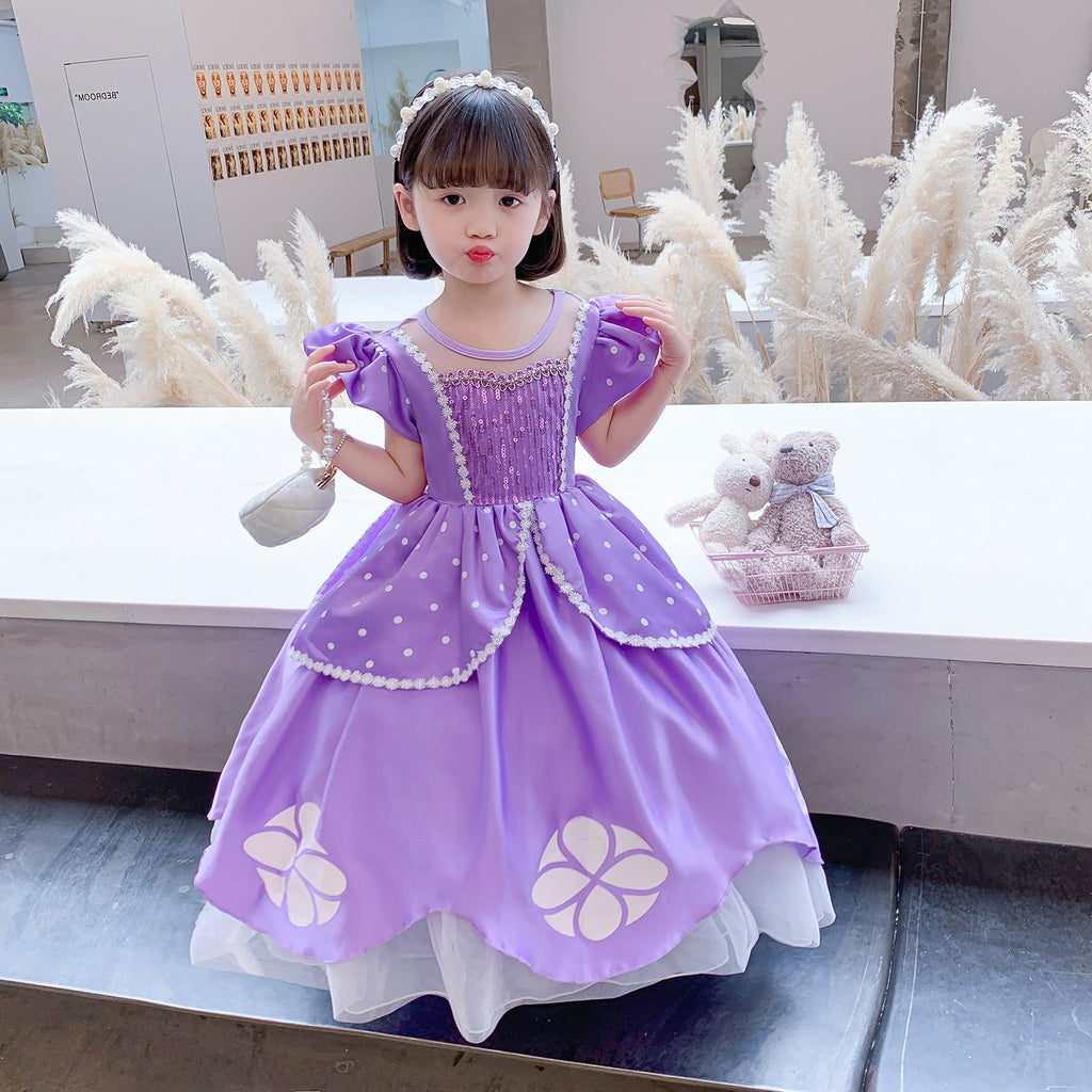 Flower Girls Dresses New Princess Sofia the First Costume Dresses For Cosplay Party Holiday Wedding