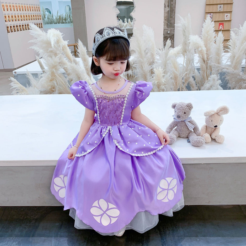 Flower Girls Dresses New Princess Sofia the First Costume Dresses For Cosplay Party Holiday Wedding