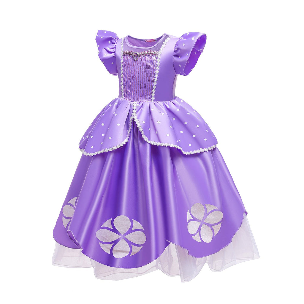 Flower Girls Dresses New Princess Sofia the First Costume Dresses For Cosplay Party Holiday Wedding
