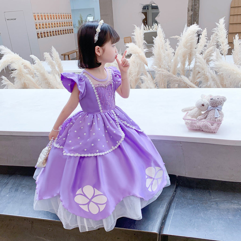 Flower Girls Dresses New Princess Sofia the First Costume Dresses For Cosplay Party Holiday Wedding