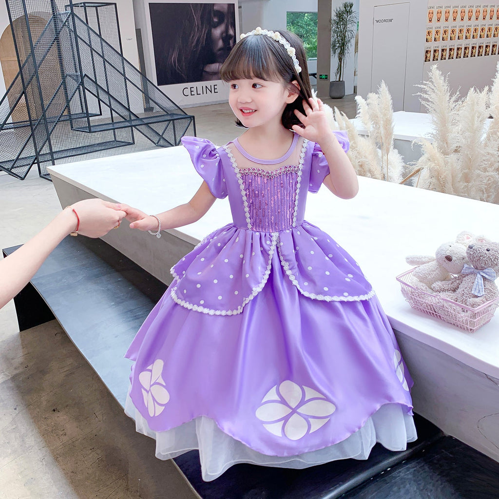 Flower Girls Dresses New Princess Sofia the First Costume Dresses For Cosplay Party Holiday Wedding