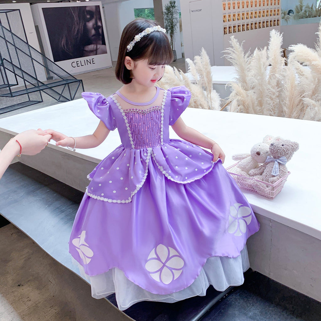 Flower Girls Dresses New Princess Sofia the First Costume Dresses For Cosplay Party Holiday Wedding