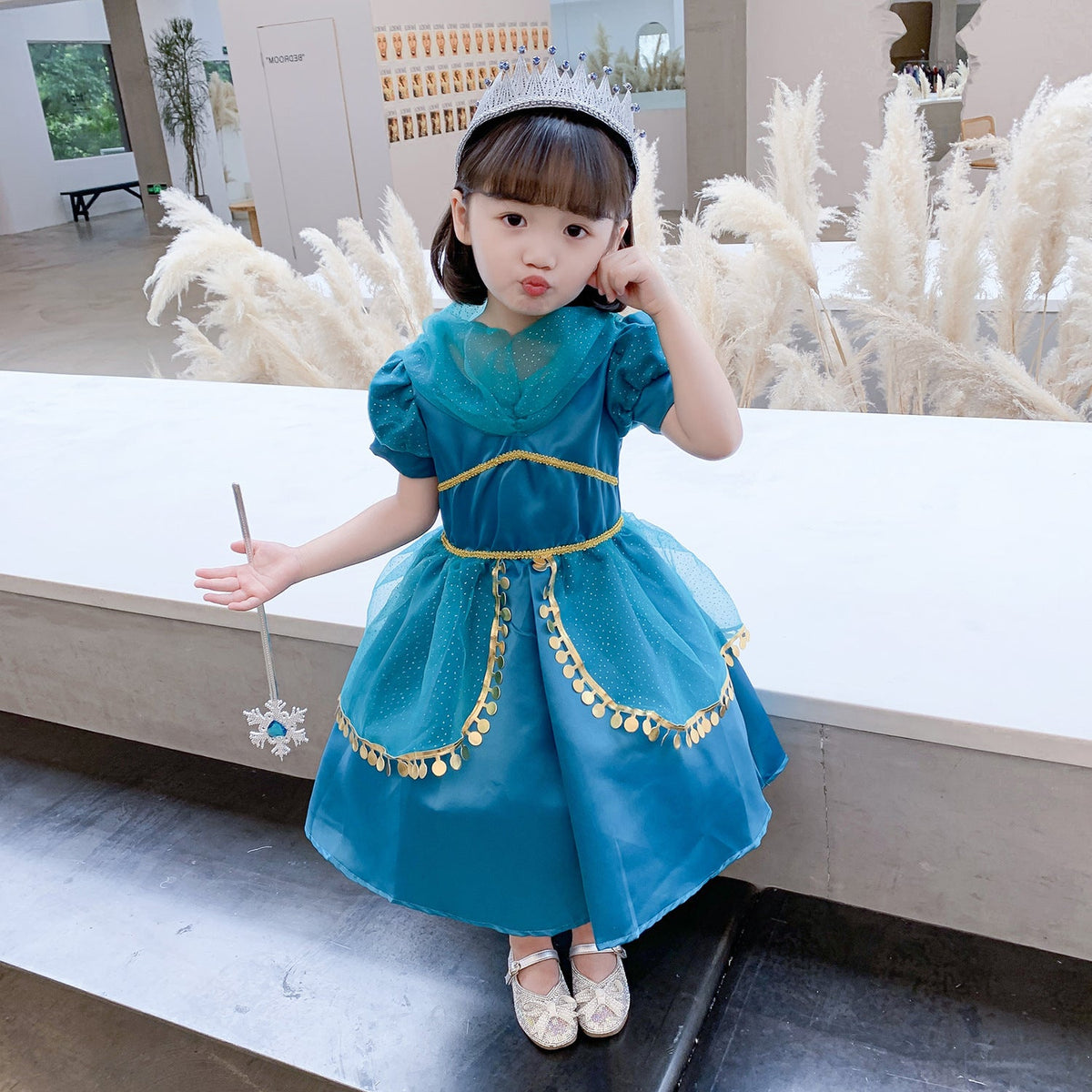 New Girls Dress Costume Outfits Jasmine Princess Aladdin Lamp Cosplay Party Holiday Halloween Birthday