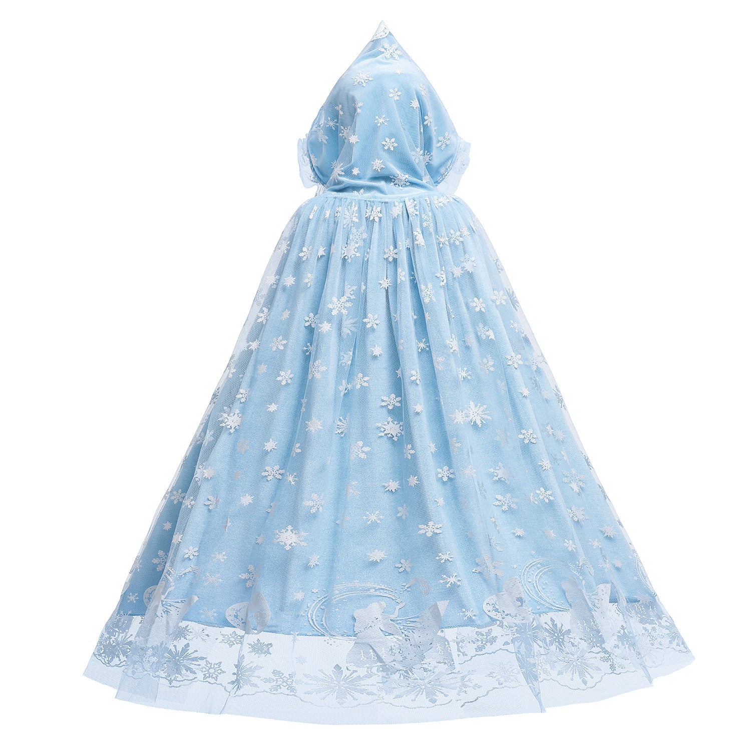 Frozen Fur Princess Hooded Cape Cloak Elsa costume for Girl Dress Up Cosplay Party