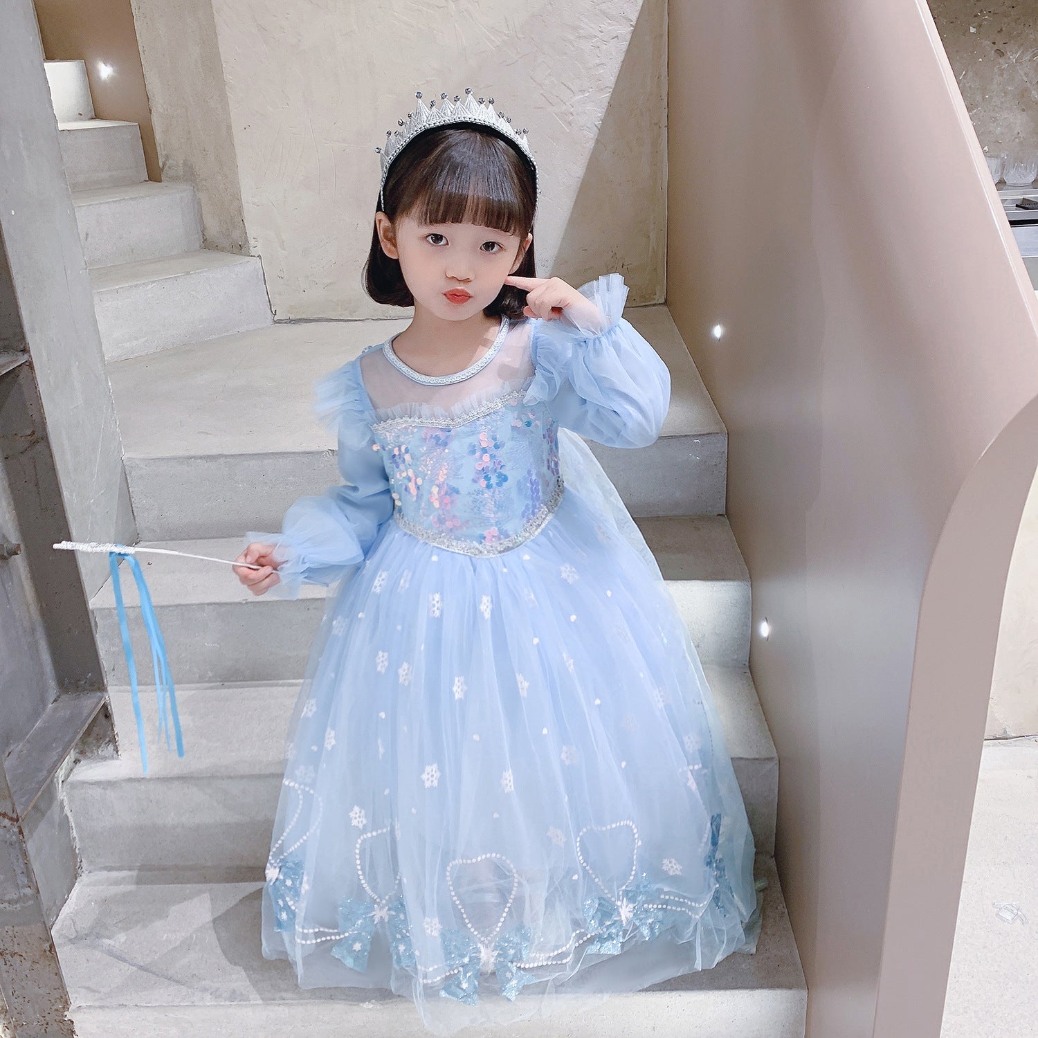Frozen Princess Elsa Dress Birthday Girl Costume Dresses For Cosplay Party Holiday