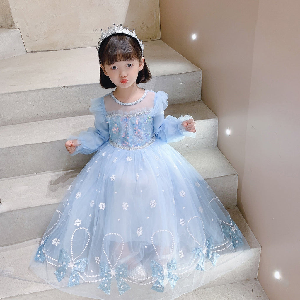 Frozen Princess Elsa Dress Birthday Girl Costume Dresses For Cosplay Party Holiday