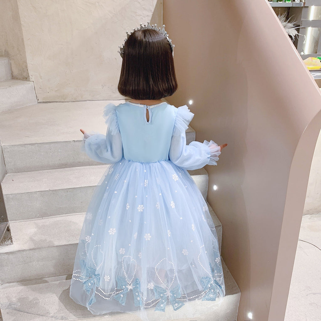 Frozen Princess Elsa Dress Birthday Girl Costume Dresses For Cosplay Party Holiday