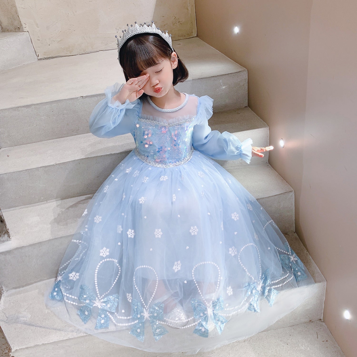 Frozen Princess Elsa Dress Birthday Girl Costume Dresses For Cosplay Party Holiday