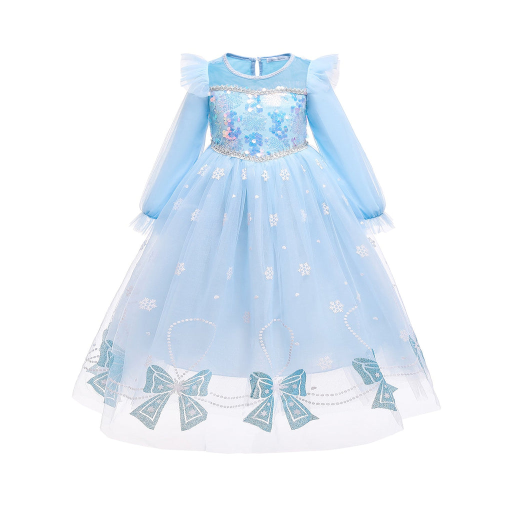 Frozen Princess Elsa Dress Birthday Girl Costume Dresses For Cosplay Party Holiday