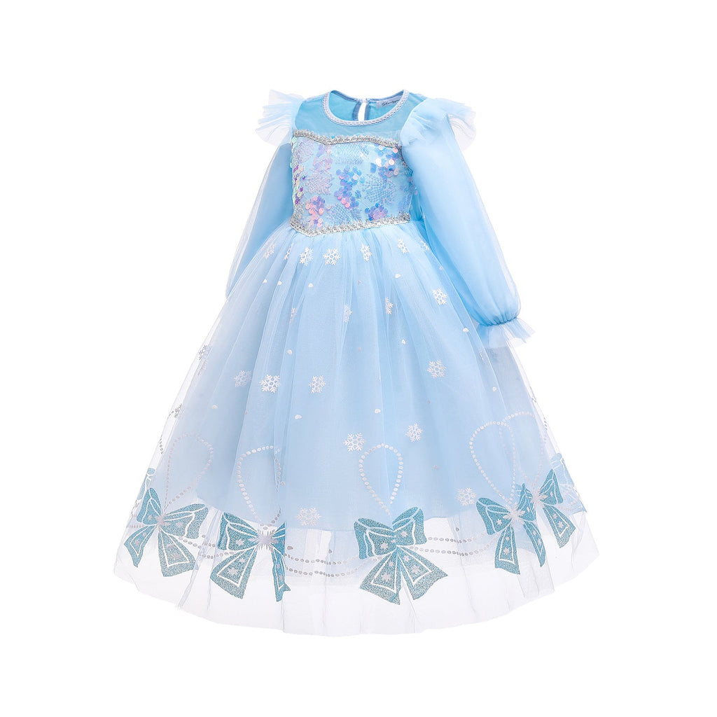 Frozen Princess Elsa Dress Birthday Girl Costume Dresses For Cosplay Party Holiday