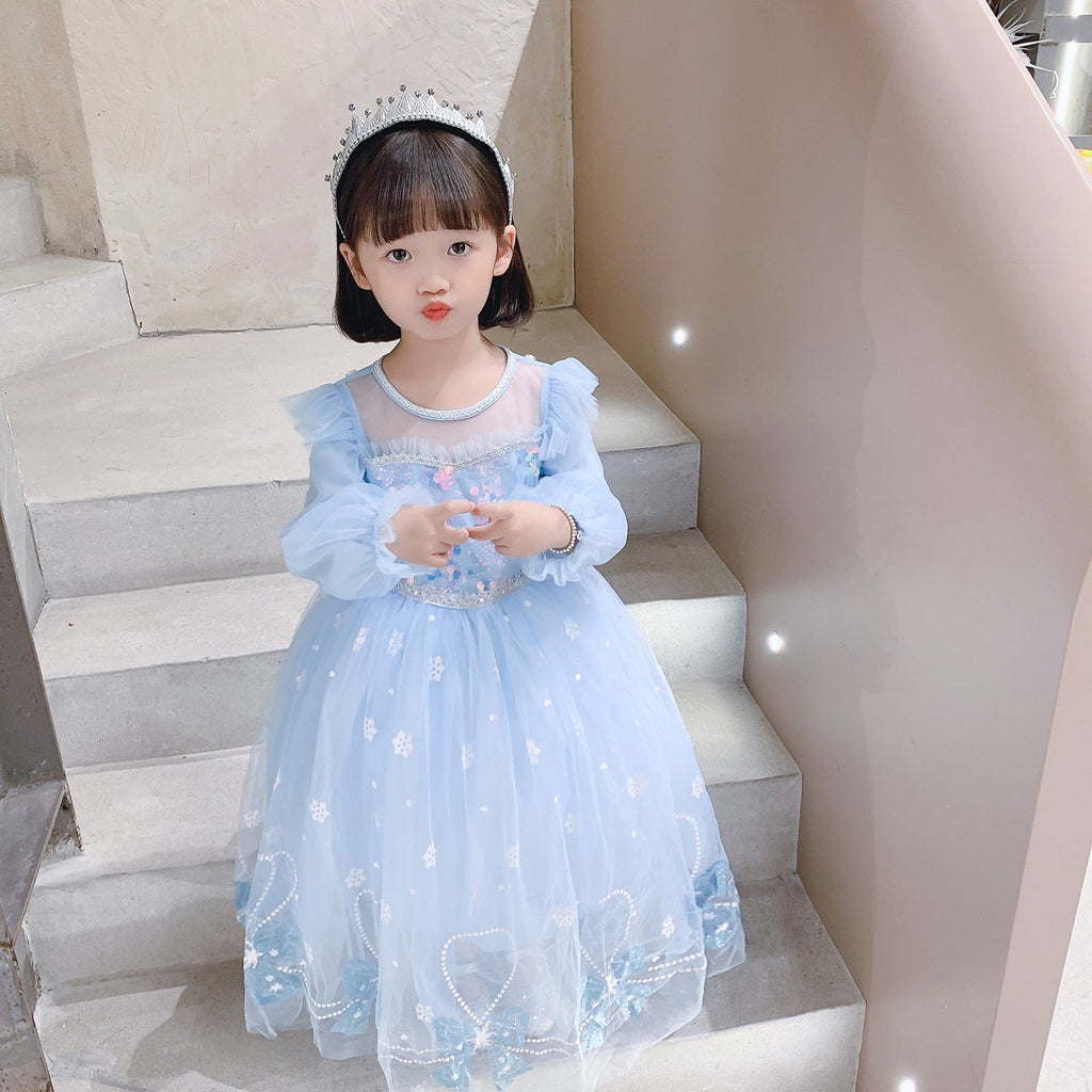 Frozen Princess Elsa Dress Birthday Girl Costume Dresses For Cosplay Party Holiday