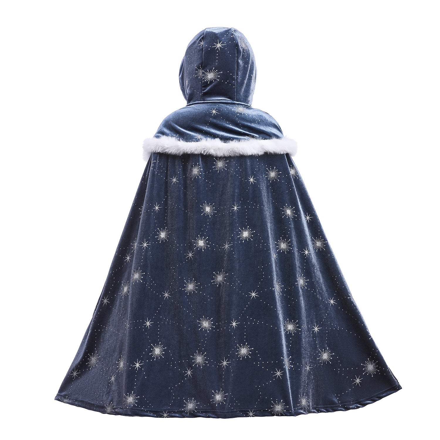 Frozen Fur Princess Hooded Cape Cloak Elsa costume for Girl Dress Up Cosplay Holiday